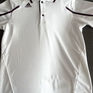 Adidas maroon and white golf shirt. Dri fit
